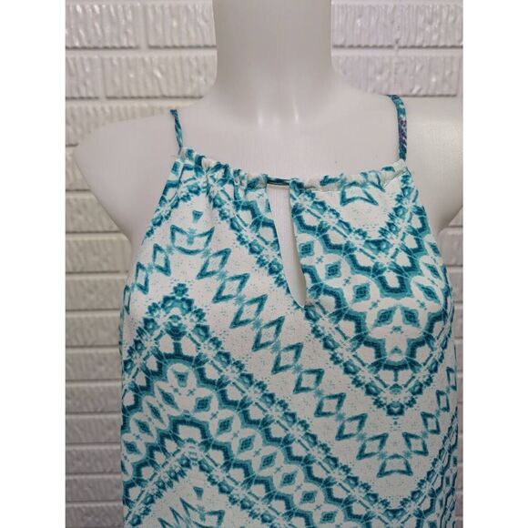 Love...Ady Women's Multi-Color Sleeveless Tie Neck Turquoise Maxi Dress Small - Picture 2 of 8